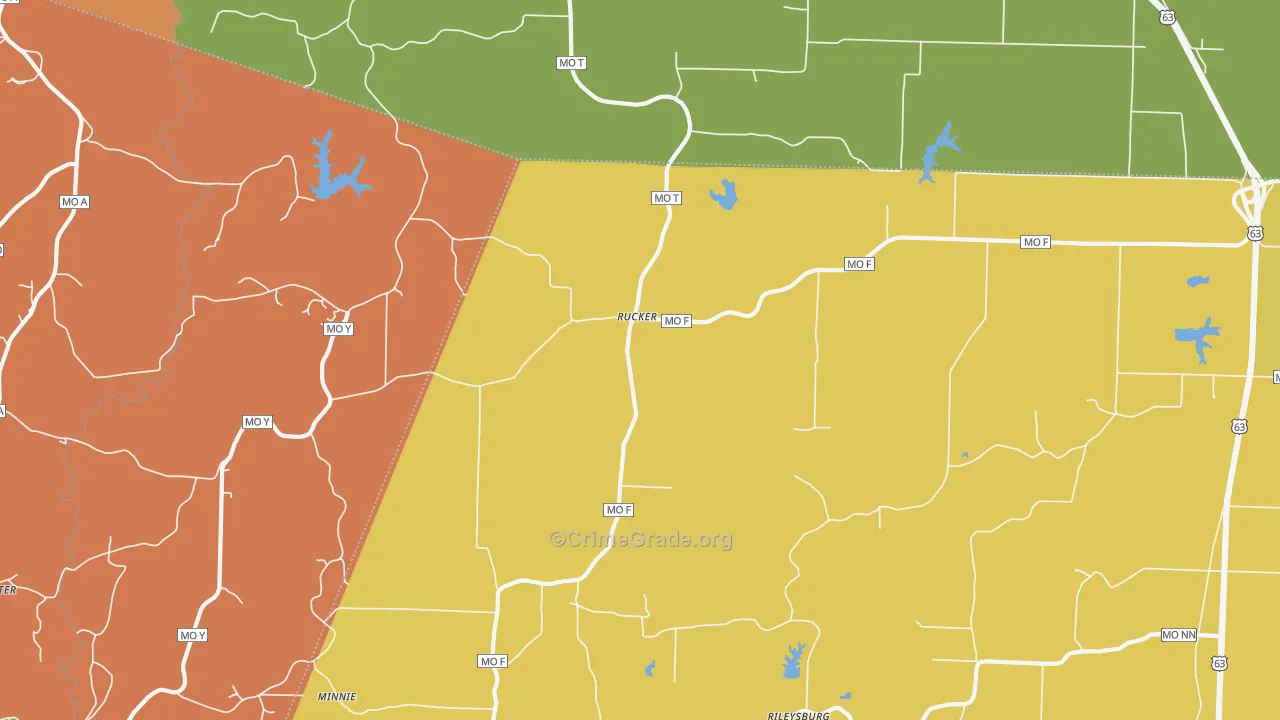 Rucker, MO Map of Vehicle Theft Rates