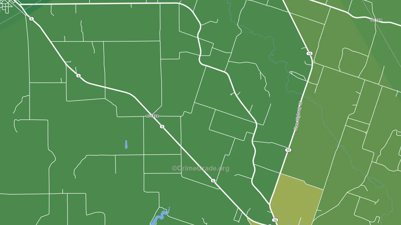 Rucker, TX Map of Vehicle Theft Rates