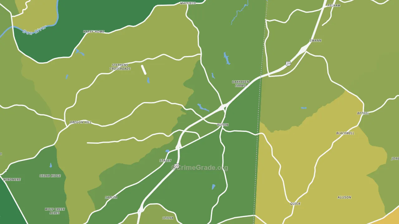 Ruffin, NC Map of Vehicle Theft Rates
