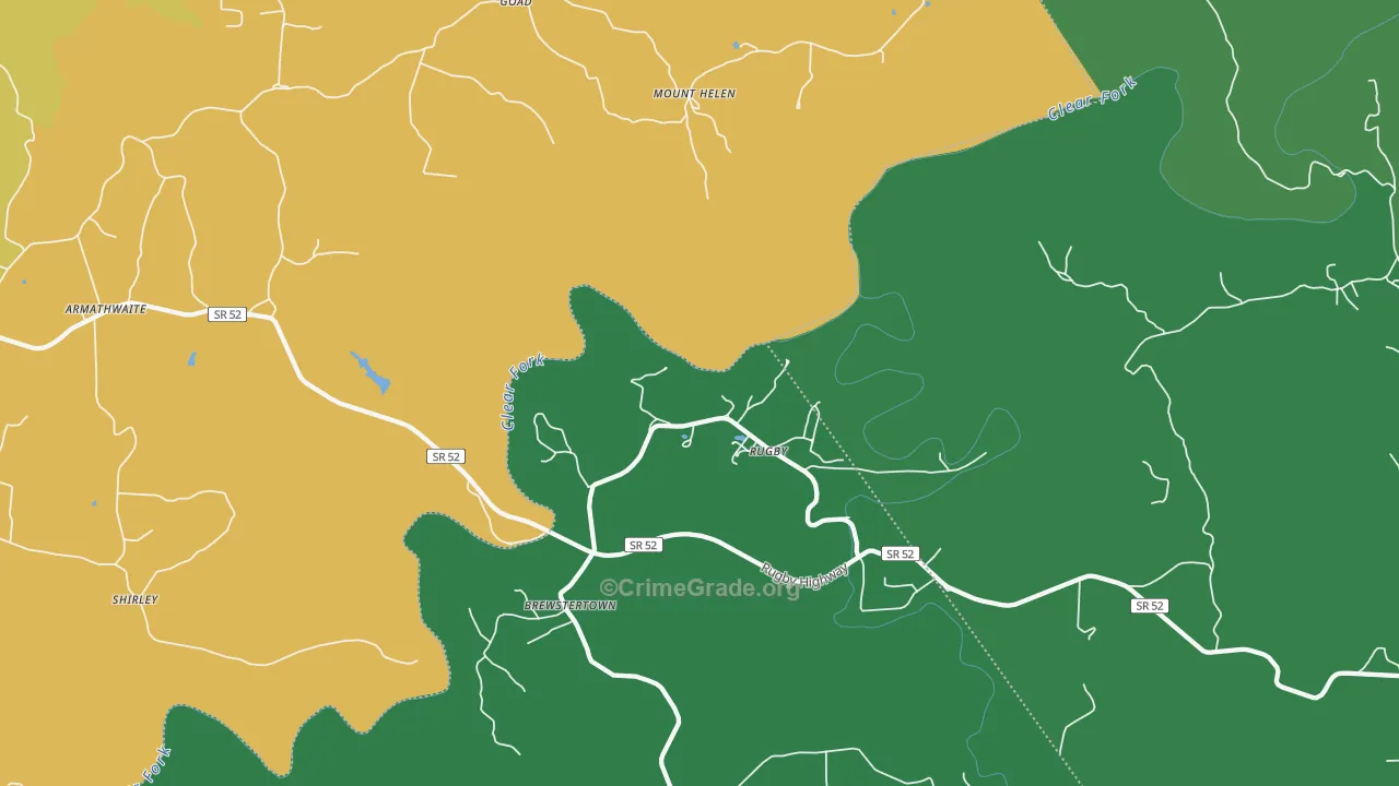 Rugby, TN Map of Vehicle Theft Rates