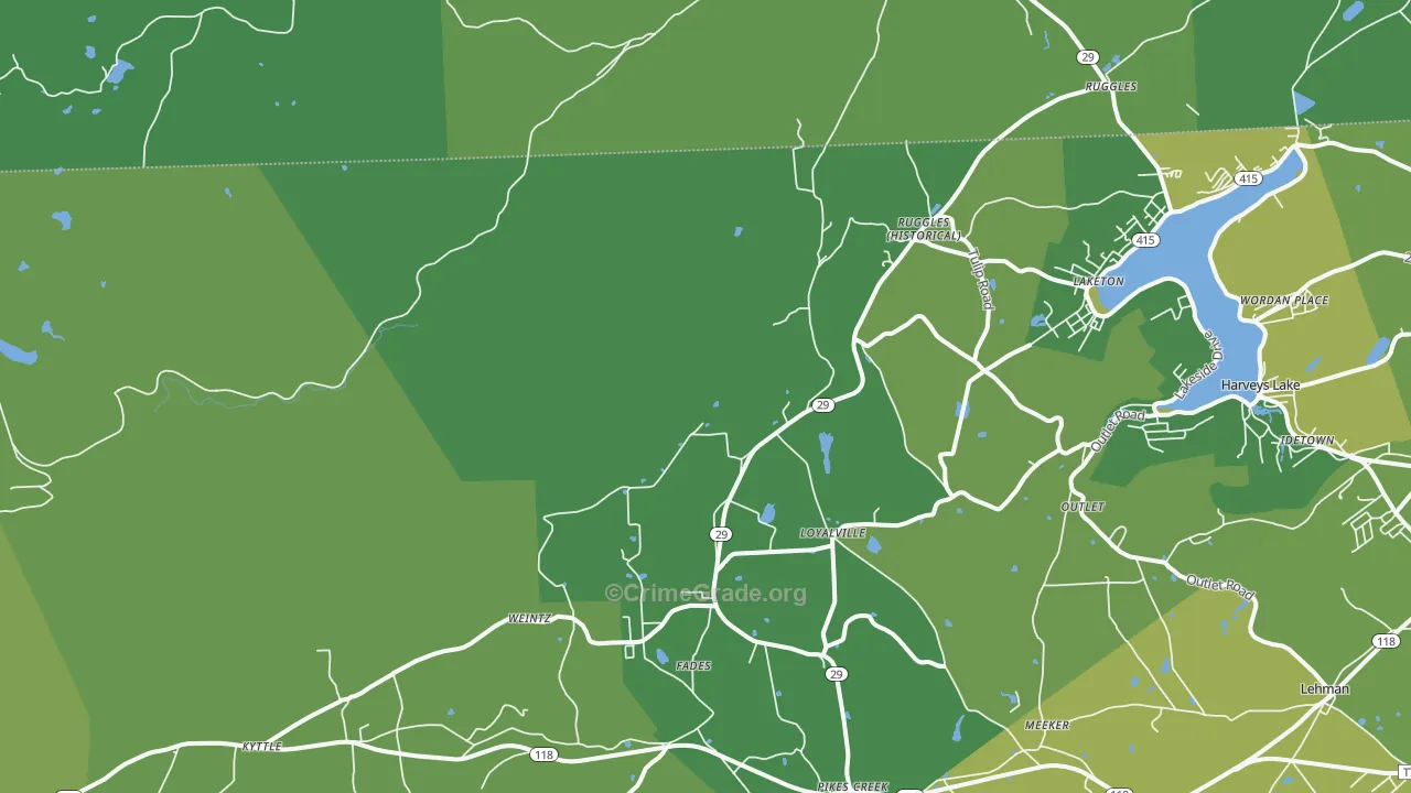 Ruggles, PA Map of Vehicle Theft Rates