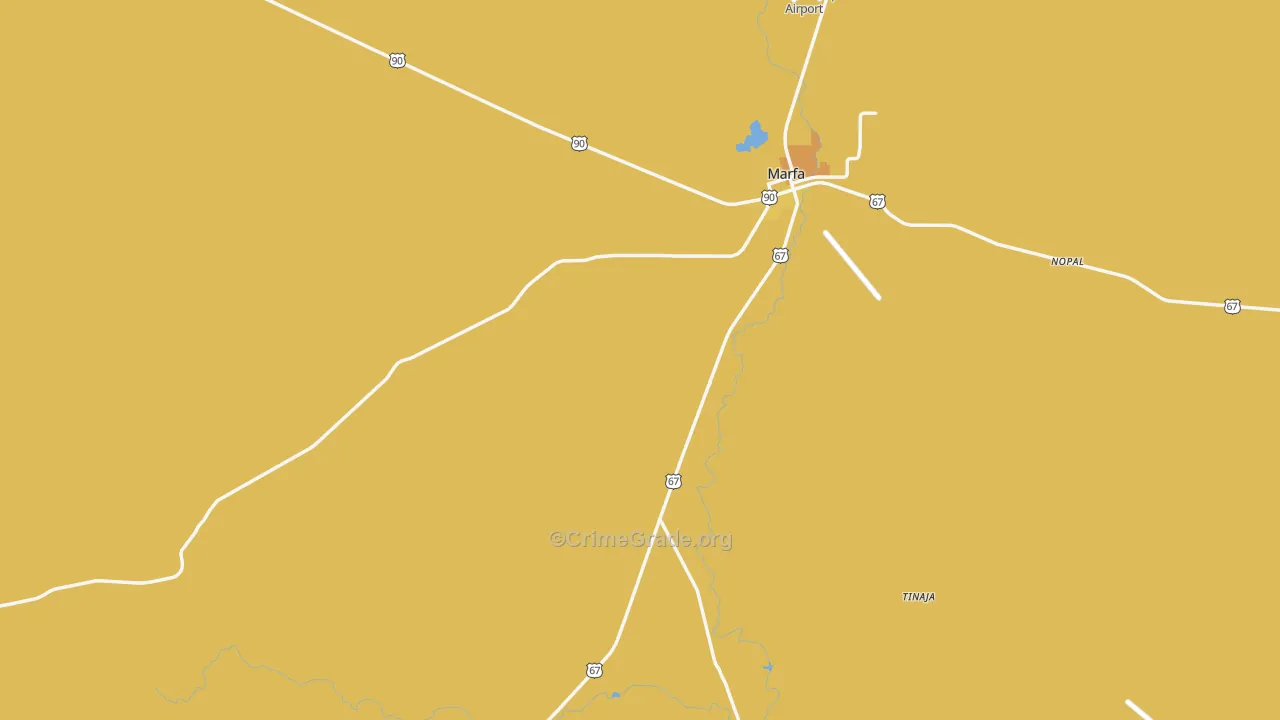 Ruidosa, TX Map of Vehicle Theft Rates