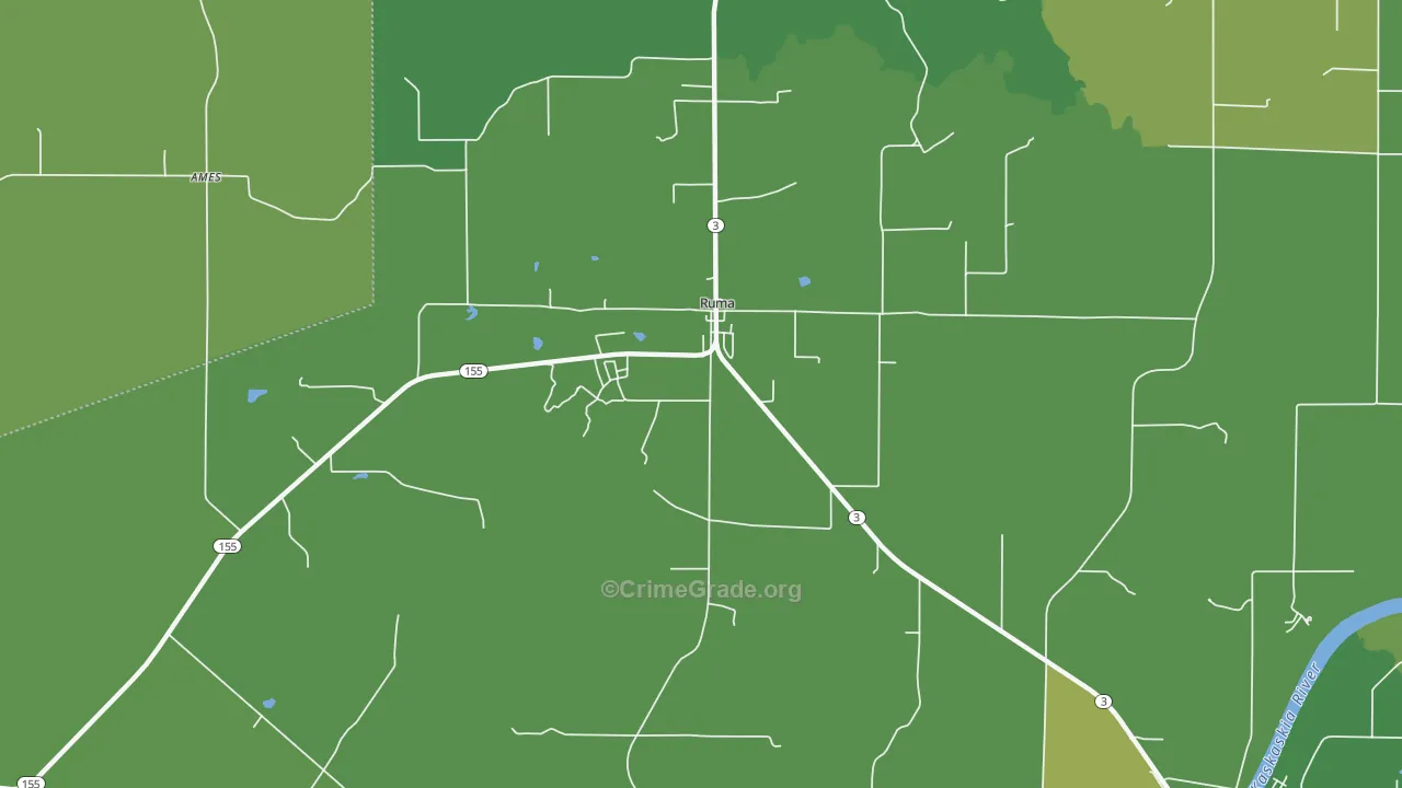 Ruma, IL Map of Vehicle Theft Rates
