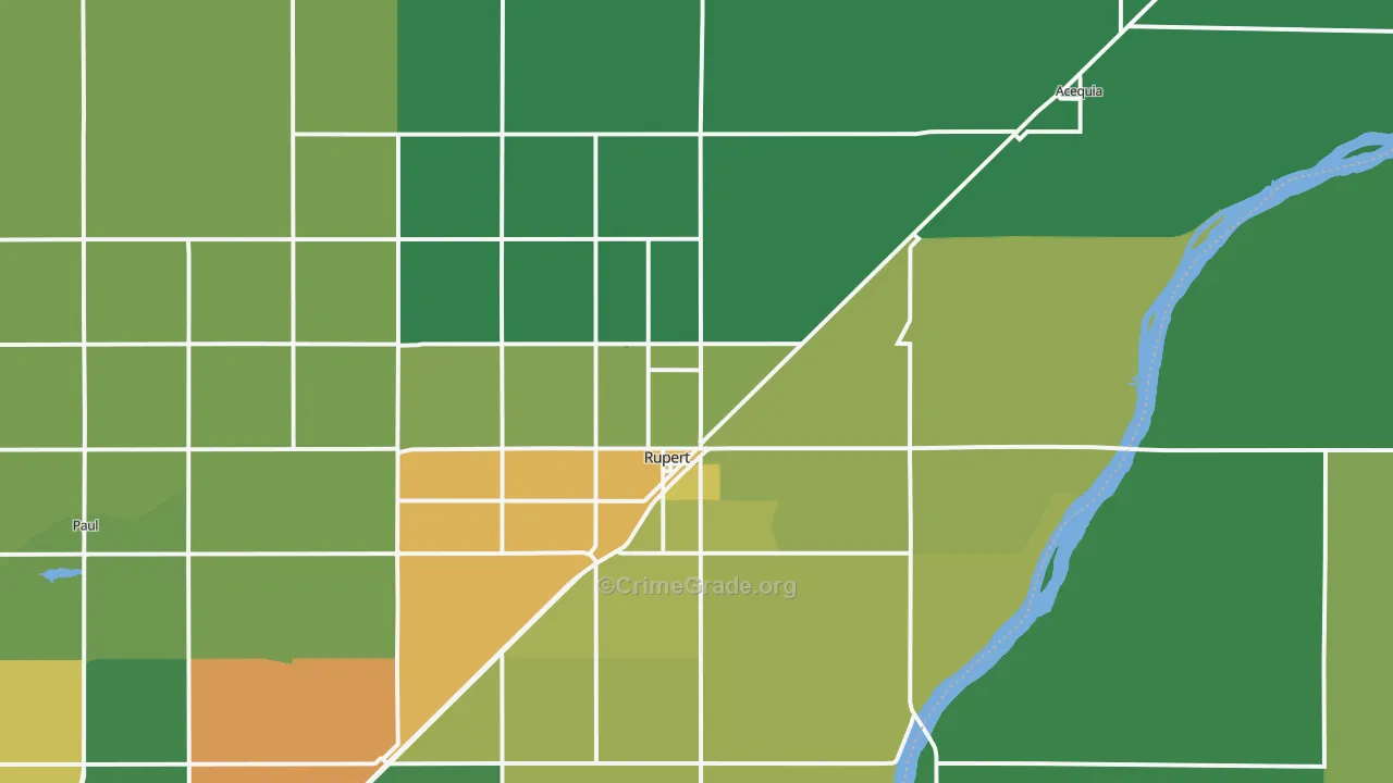 Rupert, ID Map of Vehicle Theft Rates