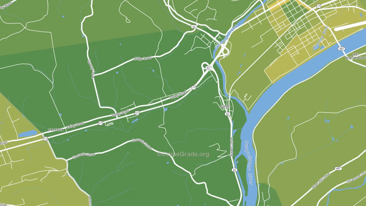 Rupert, PA Map of Vehicle Theft Rates