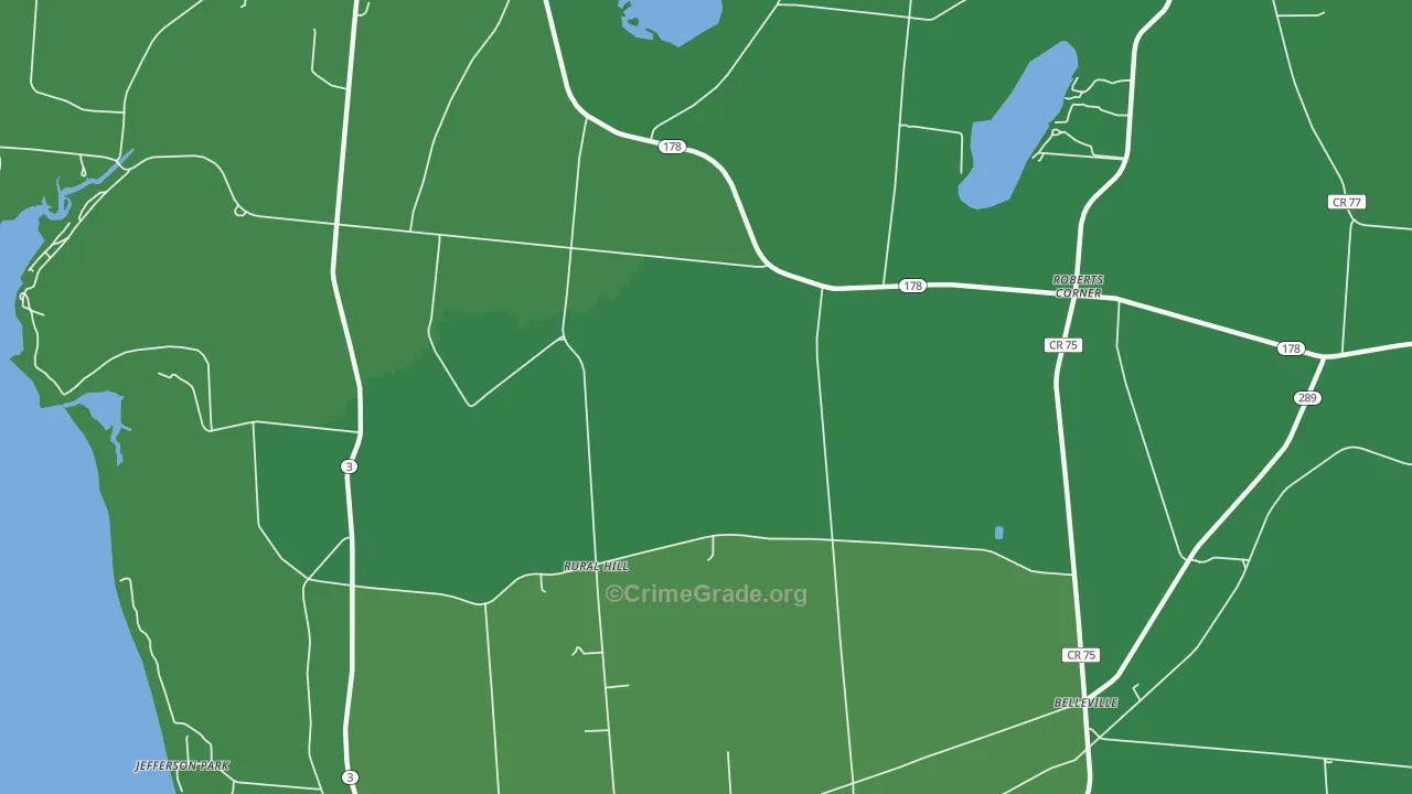 Rural Hill, NY Map of Vehicle Theft Rates