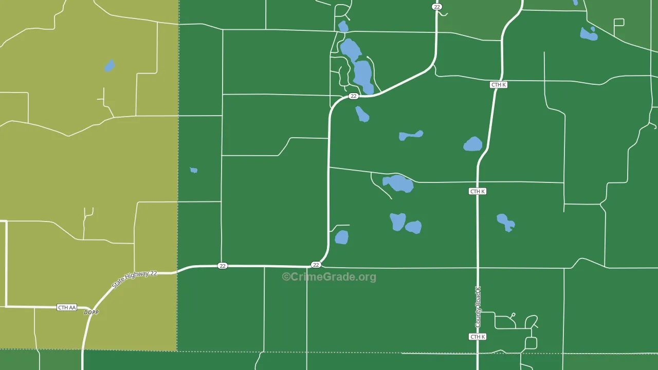 Rural, WI Map of Vehicle Theft Rates