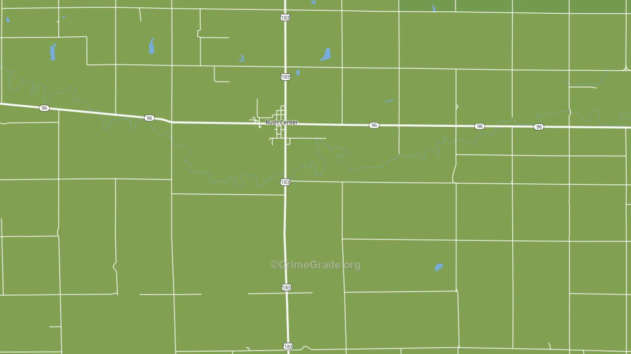 Rush Center, KS Map of Vehicle Theft Rates