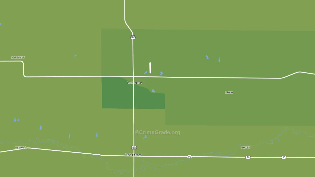 Rush County, KS Map of Vehicle Theft Rates