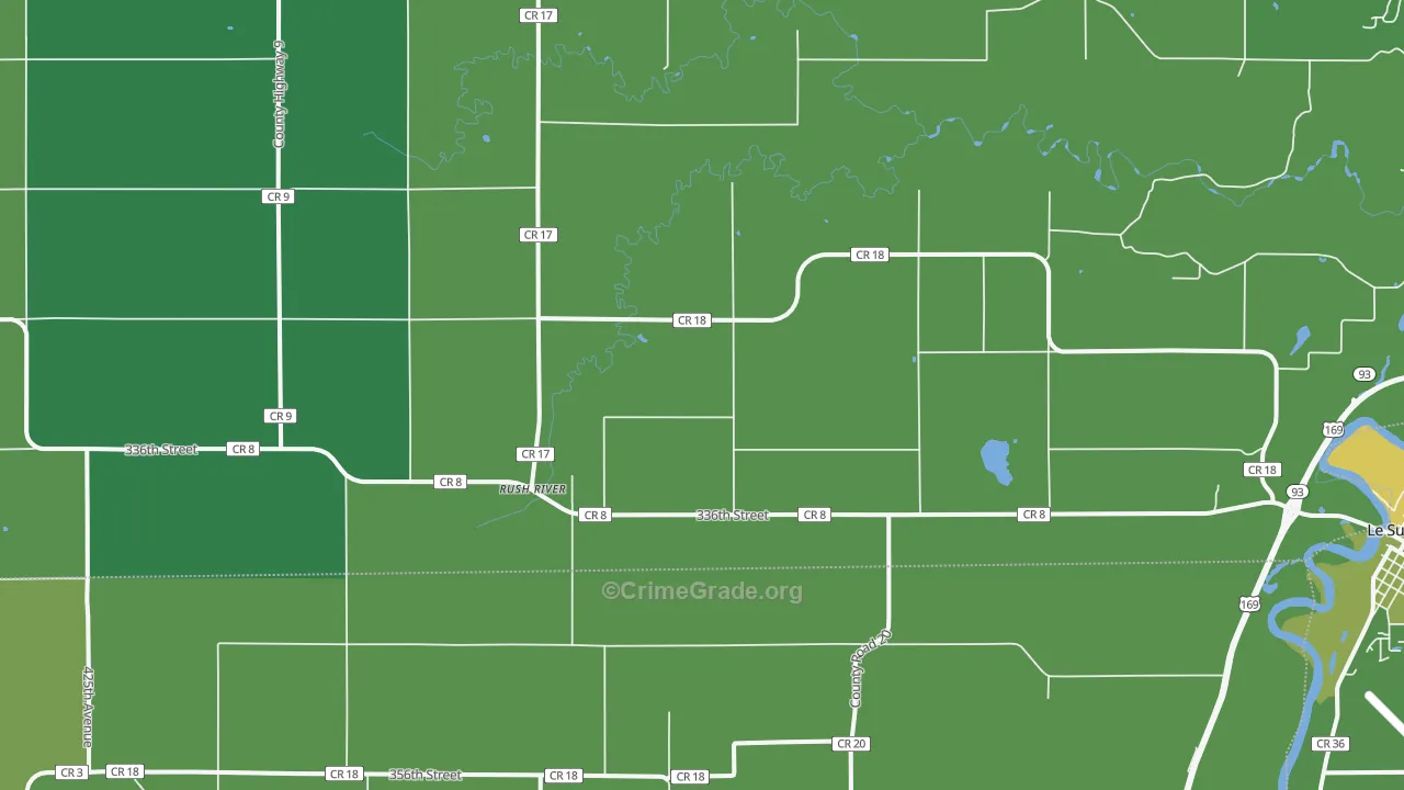 Rush River, MN Map of Vehicle Theft Rates