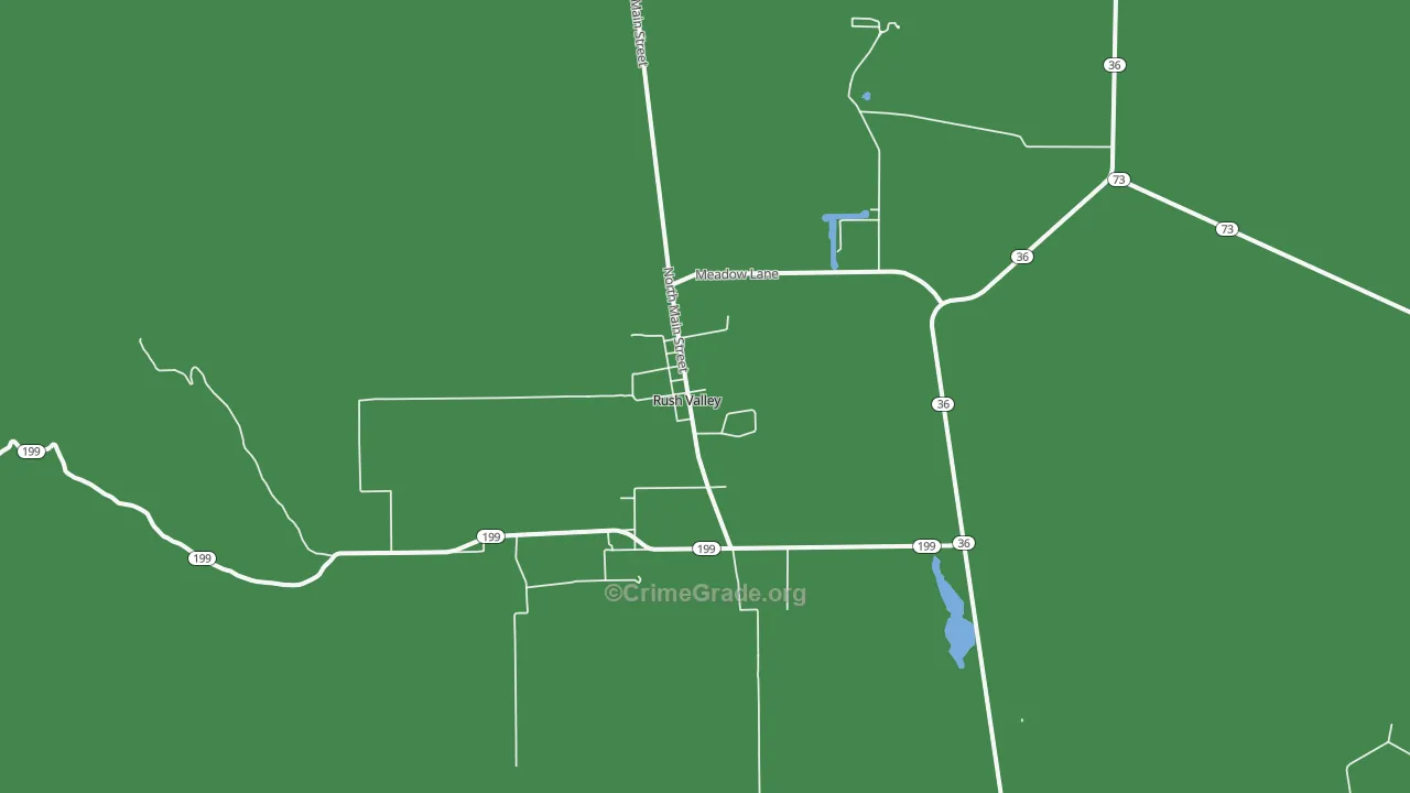 Rush Valley, UT Map of Vehicle Theft Rates