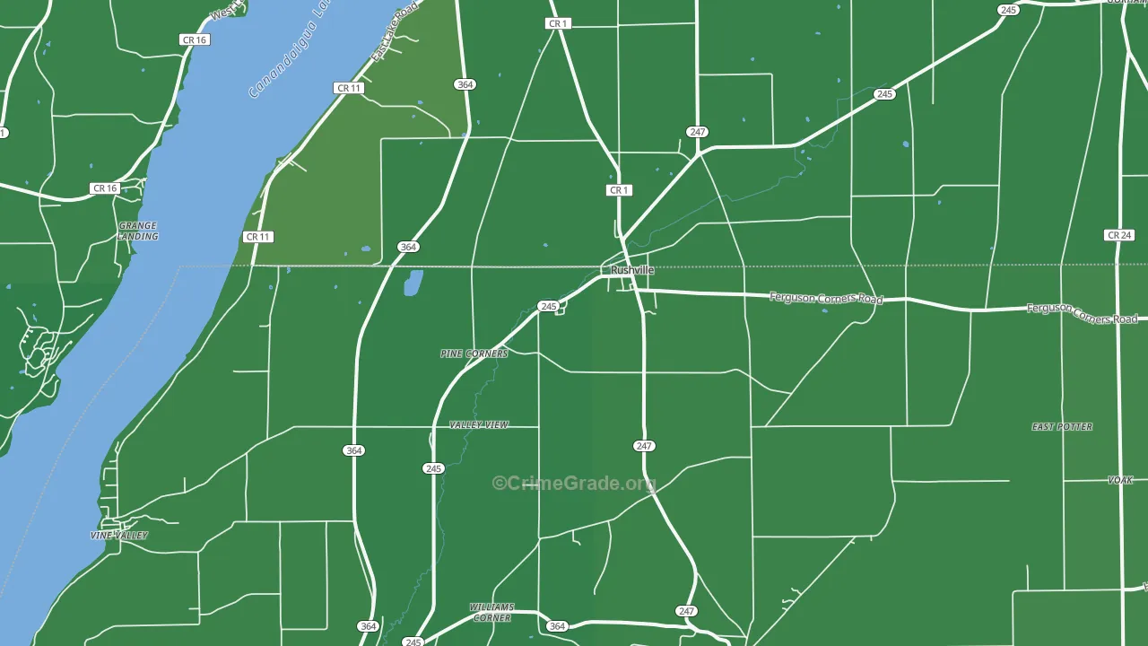 Rushville, NY Map of Vehicle Theft Rates