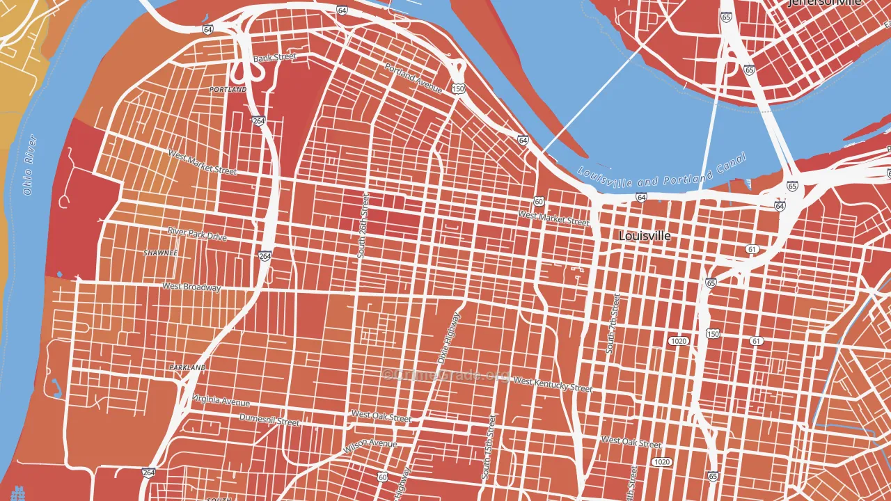 Russell, Louisville, KY Map of Vehicle Theft Rates