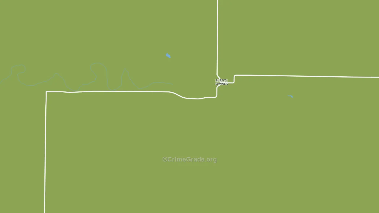 Russell Springs, KS Map of Vehicle Theft Rates
