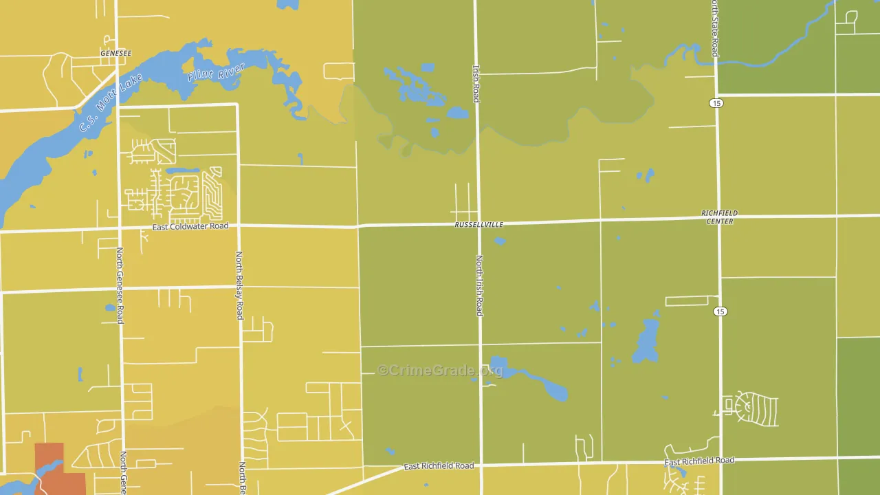 Russellville, MI Map of Vehicle Theft Rates