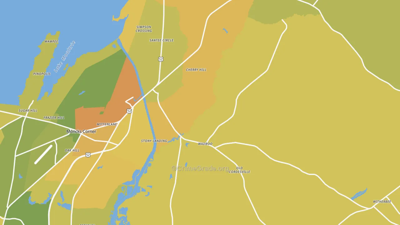 Russellville, SC Map of Vehicle Theft Rates