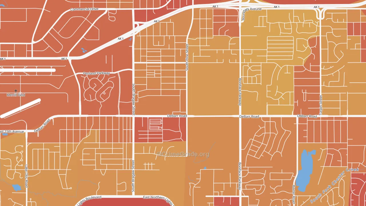 Russian Jack Park, Anchorage, AK Map of Vehicle Theft Rates