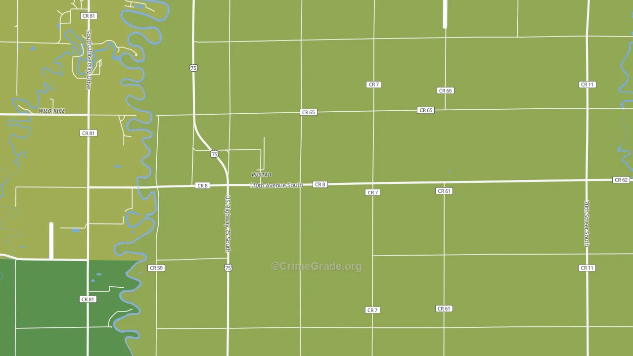 Rustad, MN Map of Vehicle Theft Rates