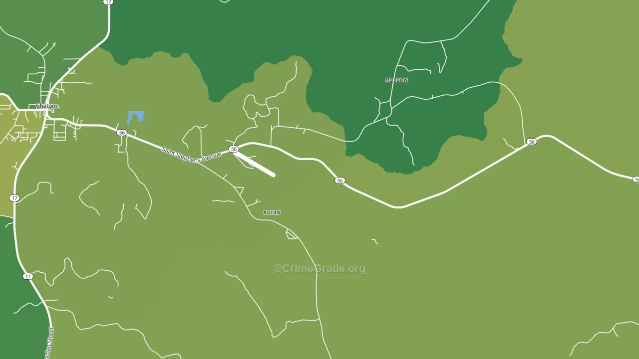Rutan, AL Map of Vehicle Theft Rates