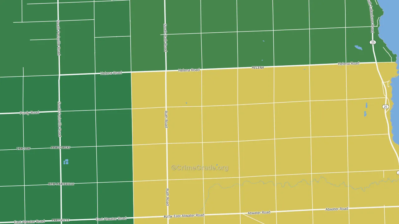 Ruth, MI Map of Vehicle Theft Rates