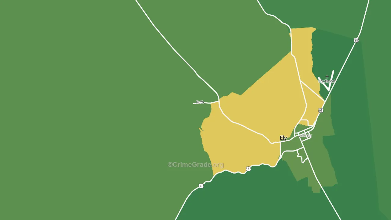 Ruth, NV Map of Vehicle Theft Rates