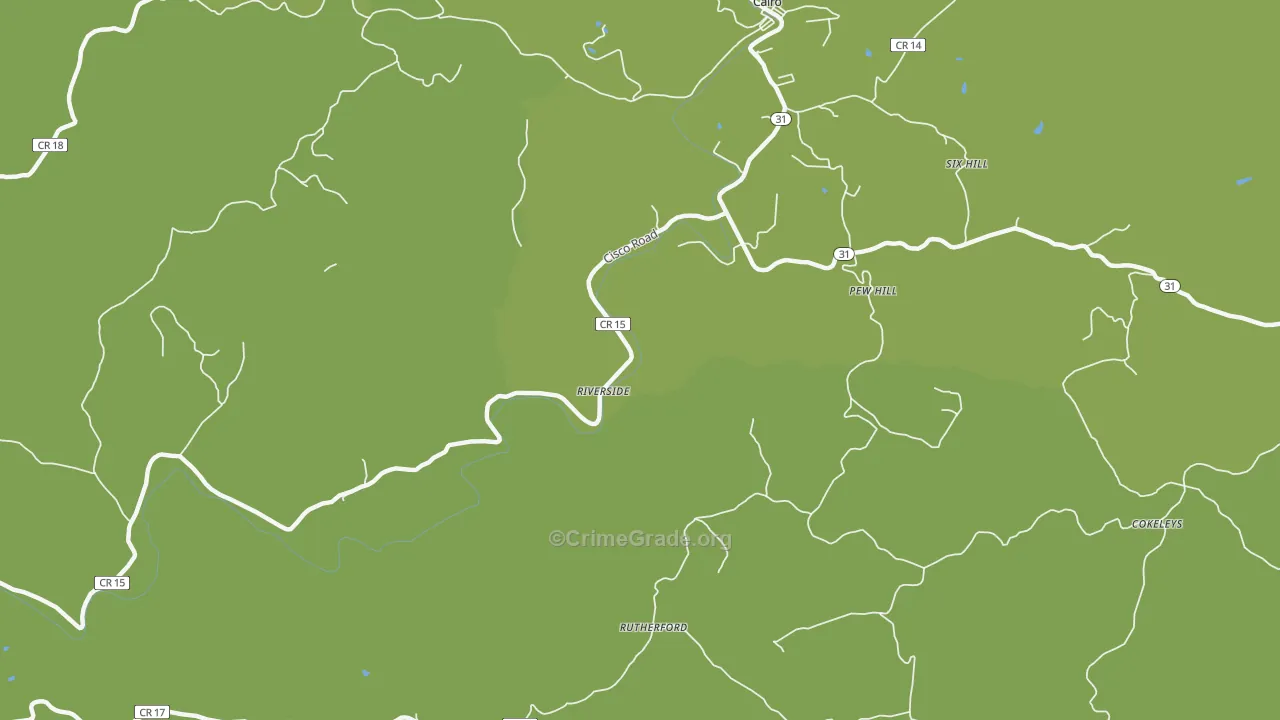 Rutherford, WV Map of Vehicle Theft Rates