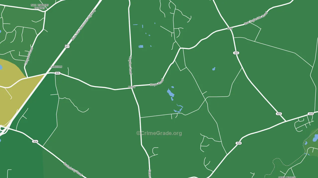 Ruthsburg, MD Map of Vehicle Theft Rates