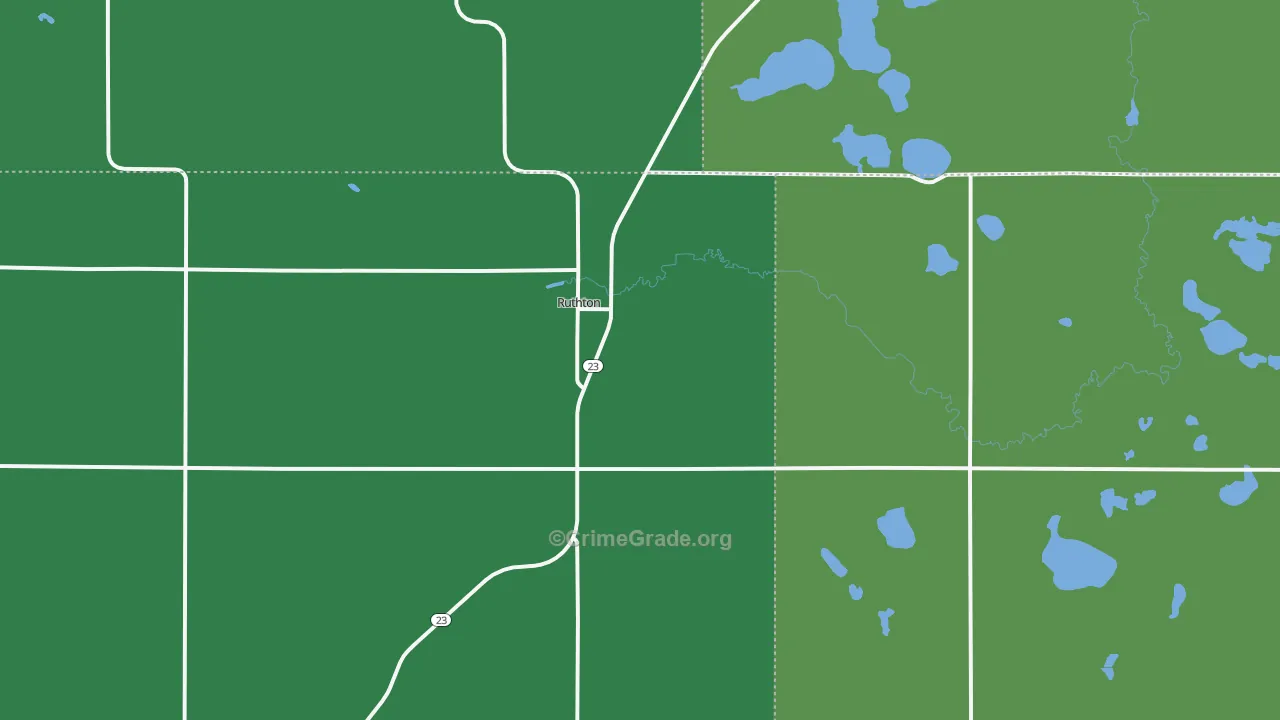 Ruthton, MN Map of Vehicle Theft Rates