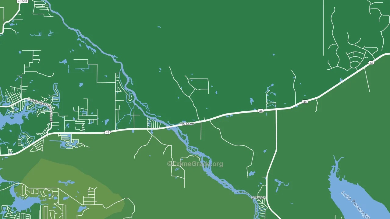 Rutland, FL Map of Vehicle Theft Rates