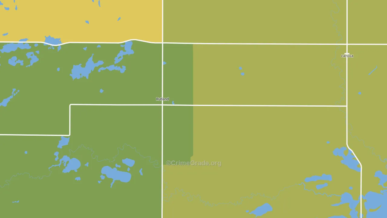 Rutland, ND Map of Vehicle Theft Rates