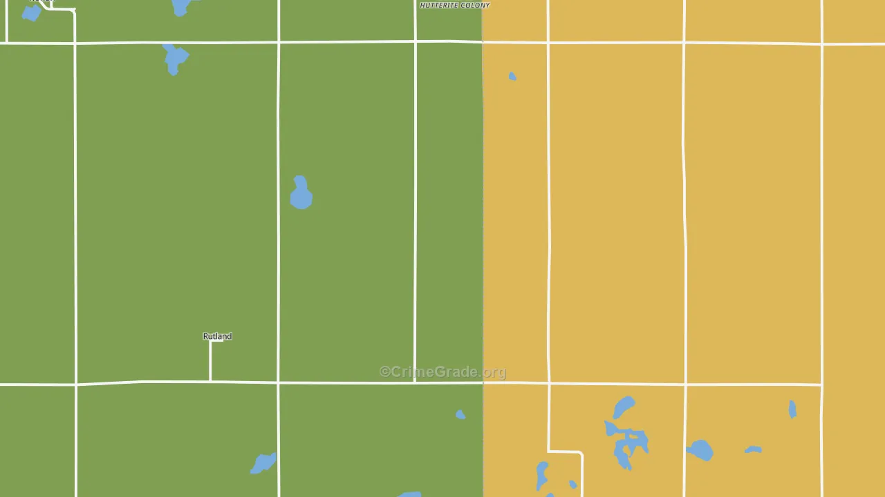 Rutland, SD Map of Vehicle Theft Rates