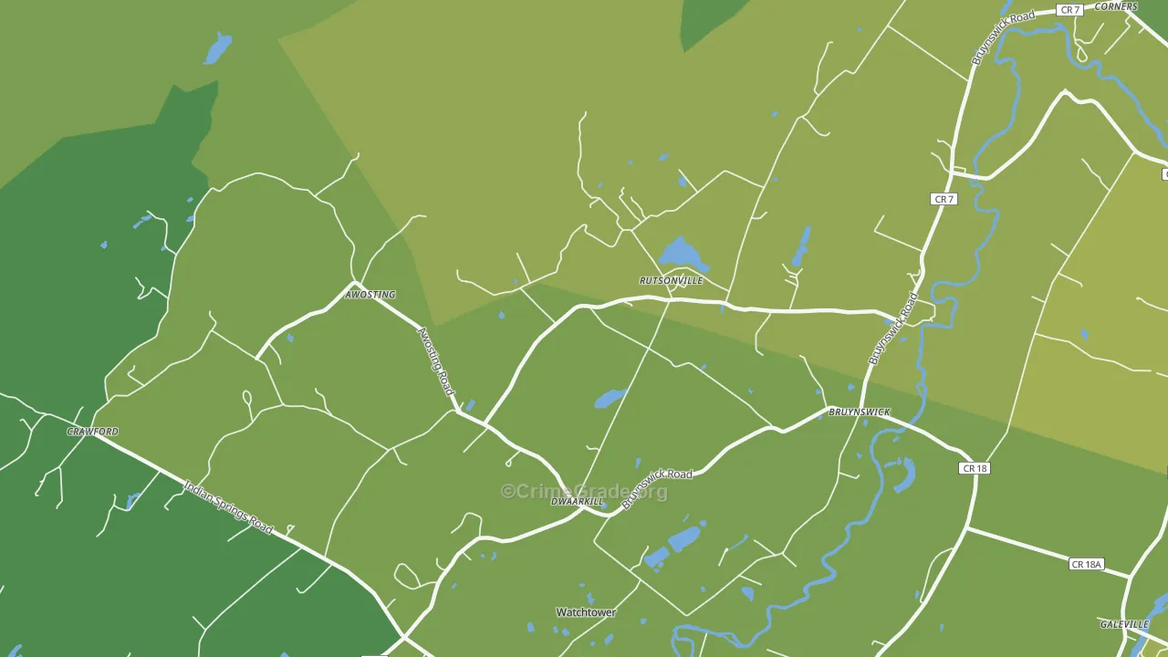Rutsonville, NY Map of Vehicle Theft Rates