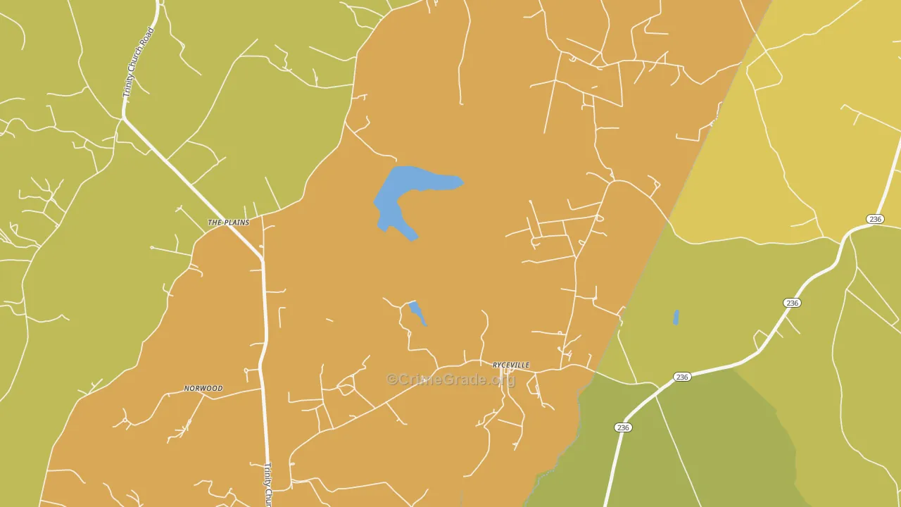 Ryceville, MD Map of Vehicle Theft Rates