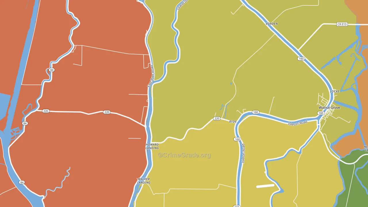 Ryde, CA Map of Vehicle Theft Rates