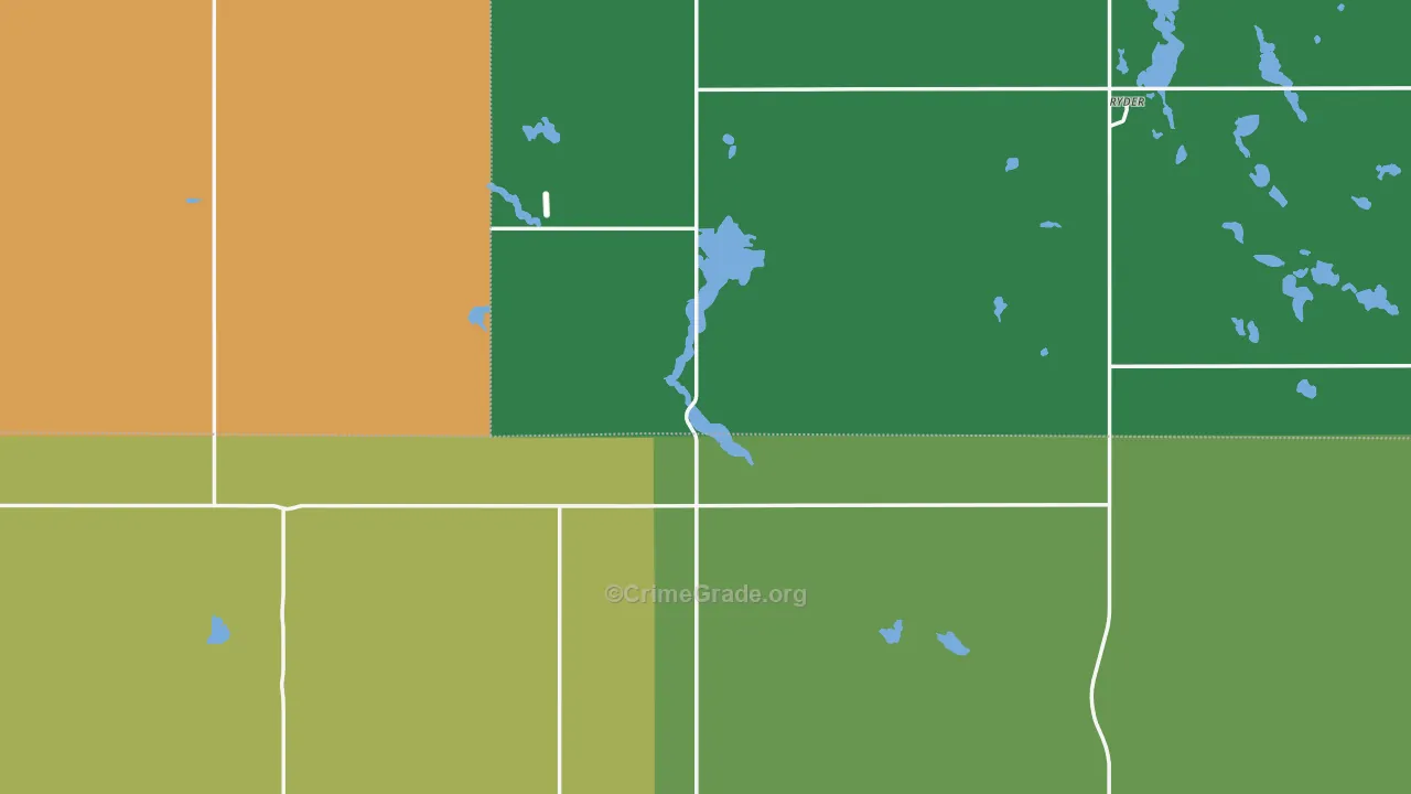 Ryder, ND Map of Vehicle Theft Rates