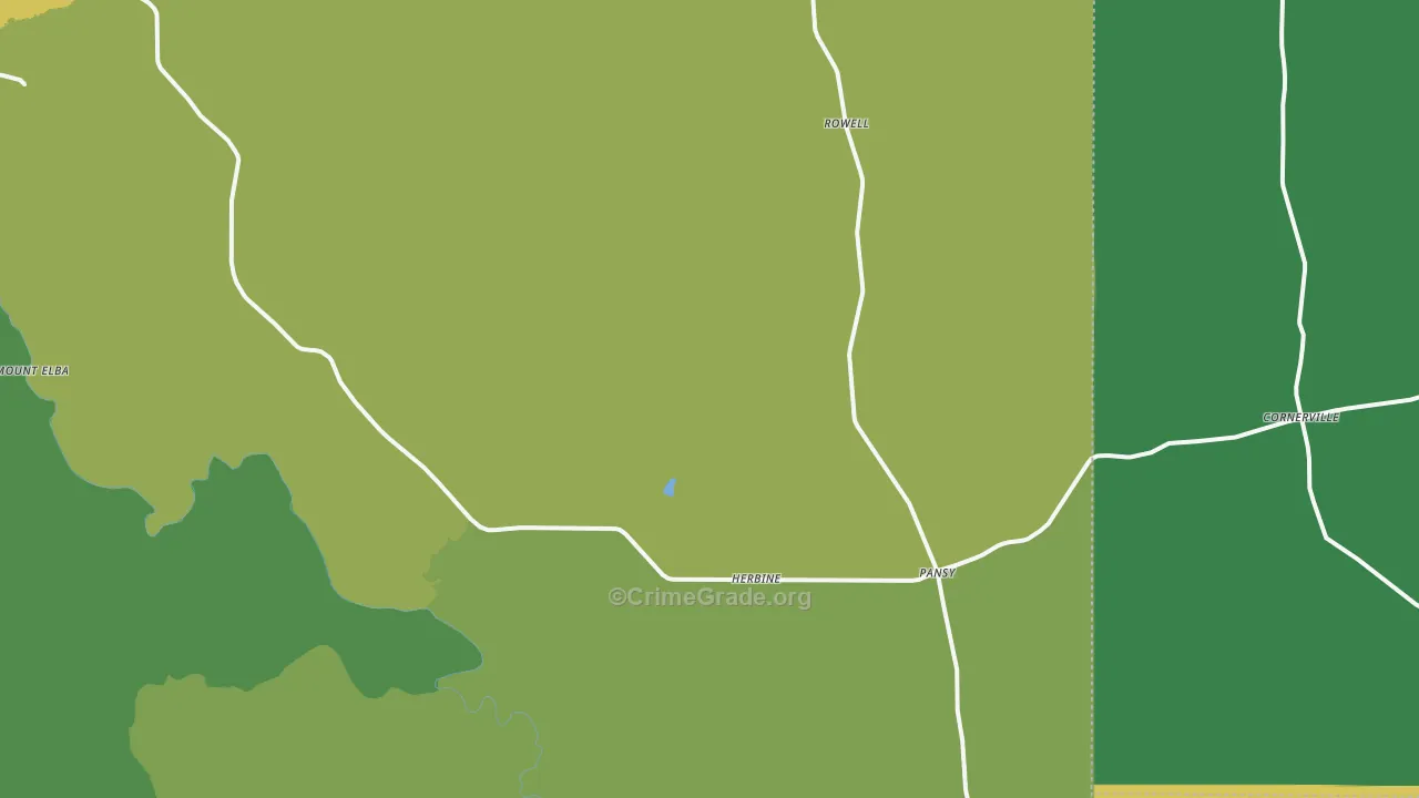 Rye, AR Map of Vehicle Theft Rates