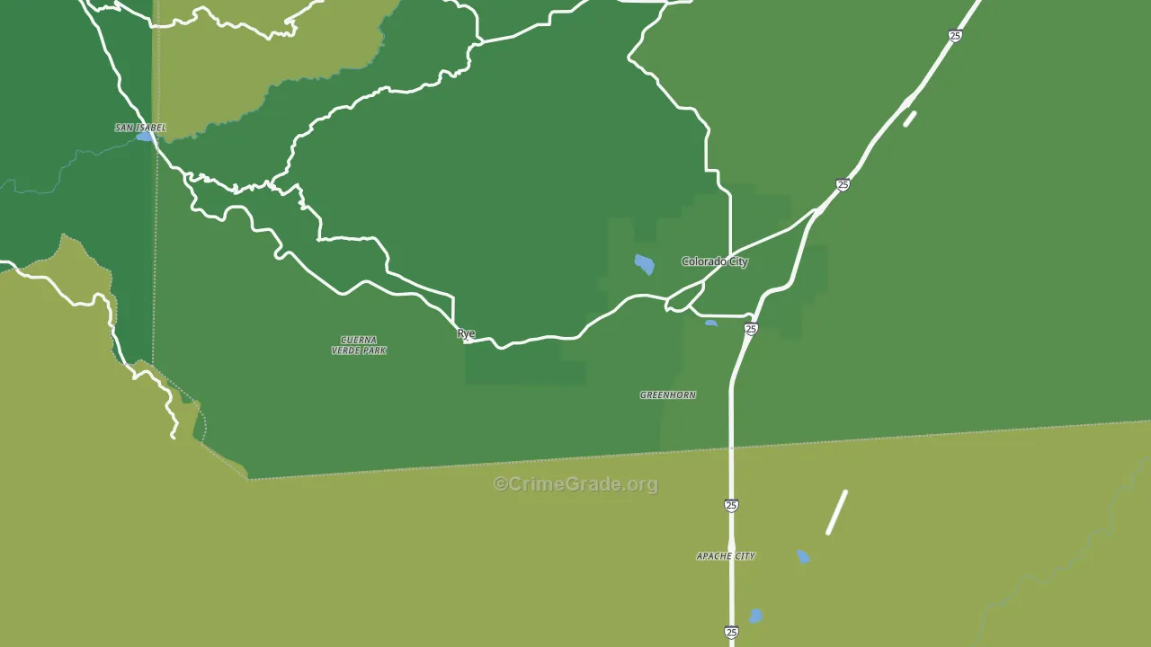 Rye, CO Map of Vehicle Theft Rates