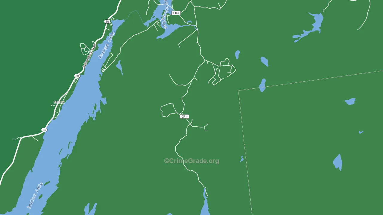 Sabael, NY Map of Vehicle Theft Rates