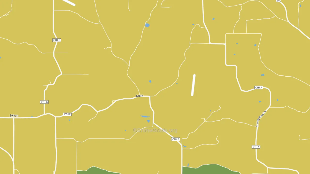 Sabin, WI Map of Vehicle Theft Rates