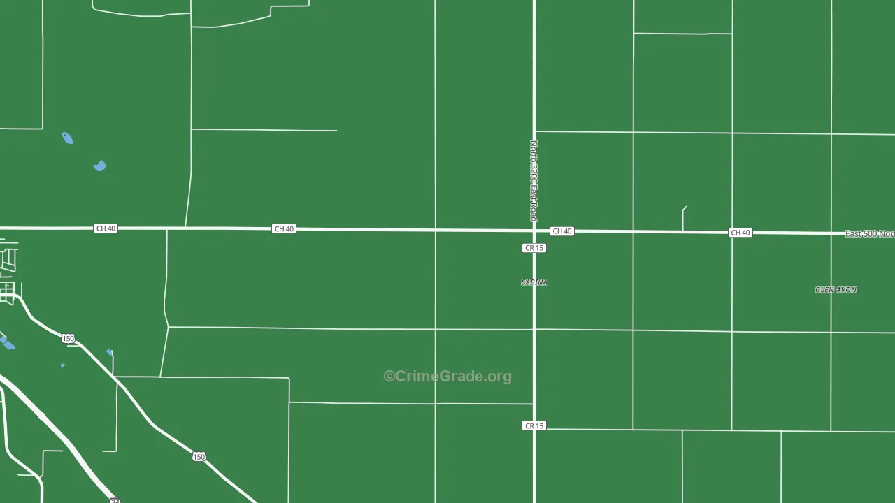 Sabina, IL Map of Vehicle Theft Rates
