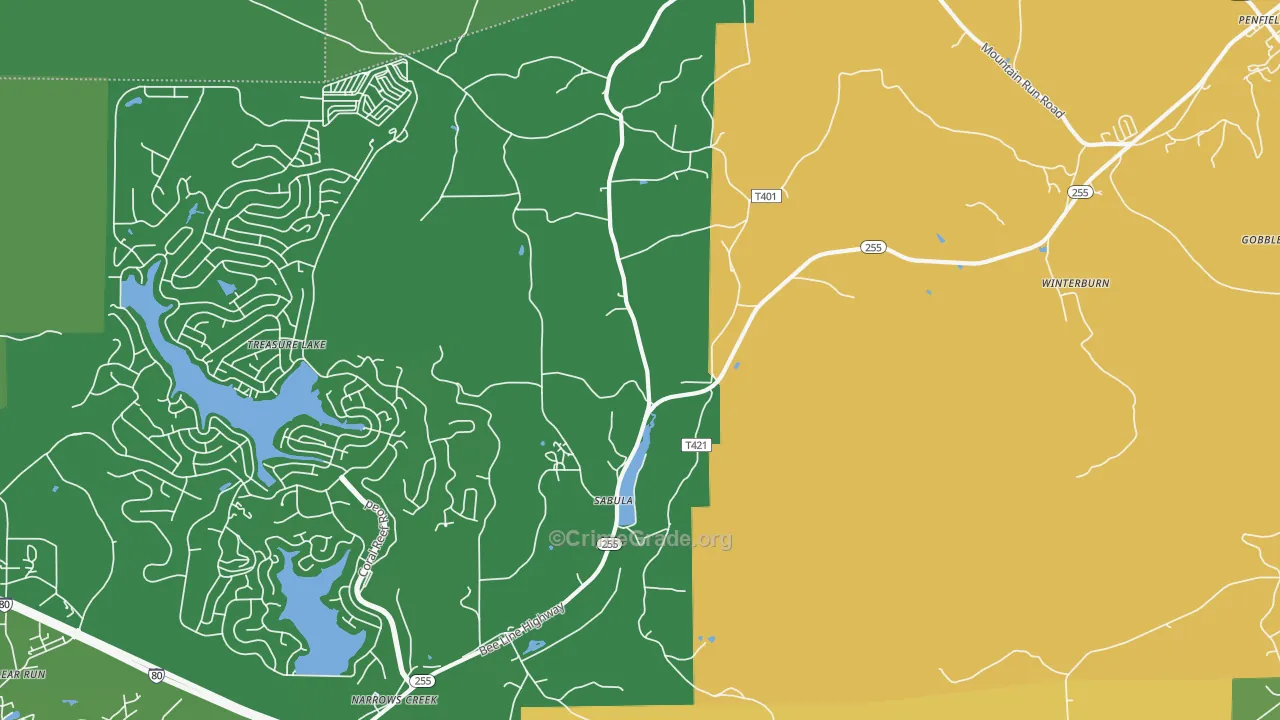 Sabula, PA Map of Vehicle Theft Rates