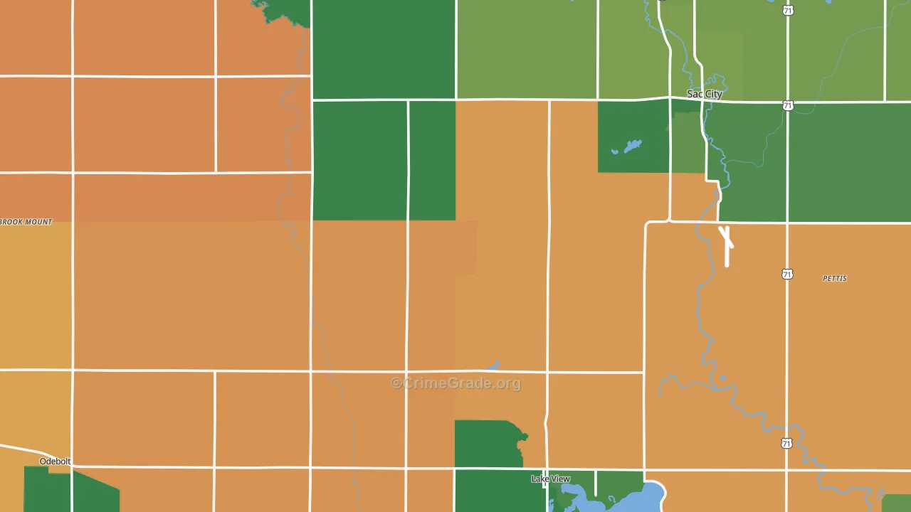 Sac County, IA Map of Vehicle Theft Rates
