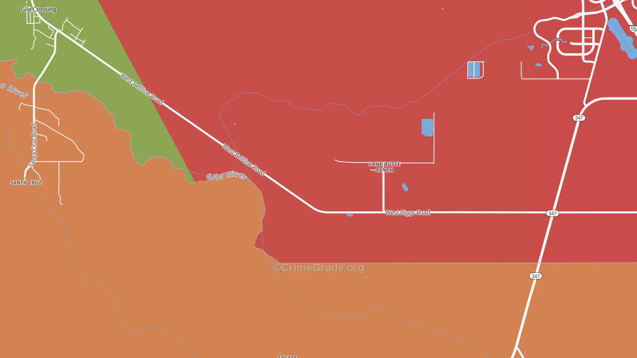 Sacate, AZ Map of Vehicle Theft Rates