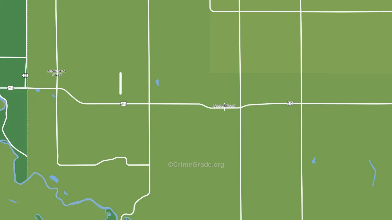 Sacred Heart, MN Map of Vehicle Theft Rates