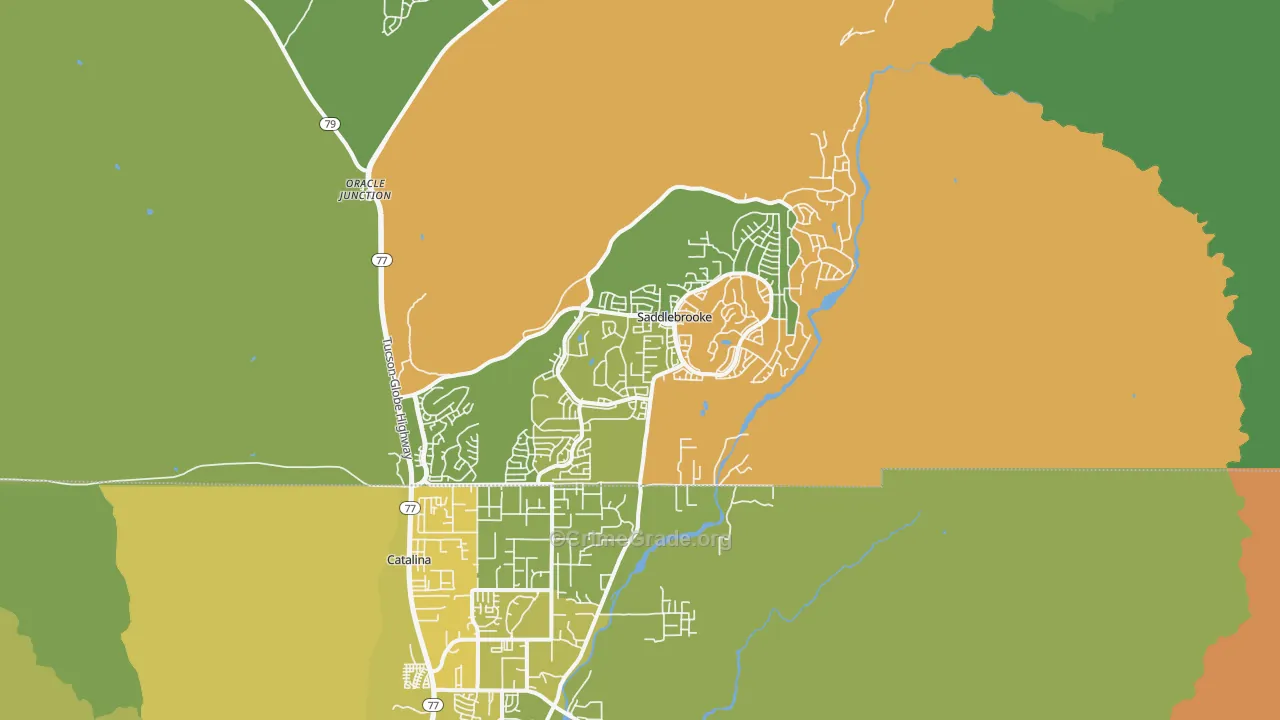 Saddlebrooke, AZ Map of Vehicle Theft Rates