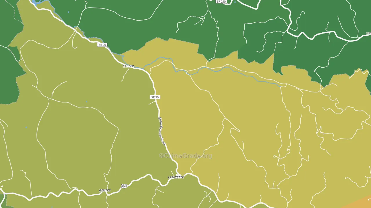 Sadler, TN Map of Vehicle Theft Rates