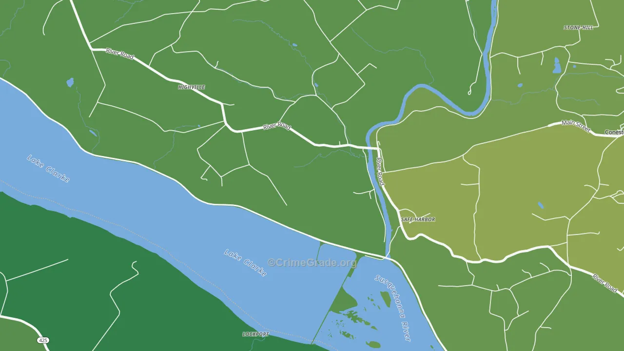 Safe Harbor, PA Map of Vehicle Theft Rates