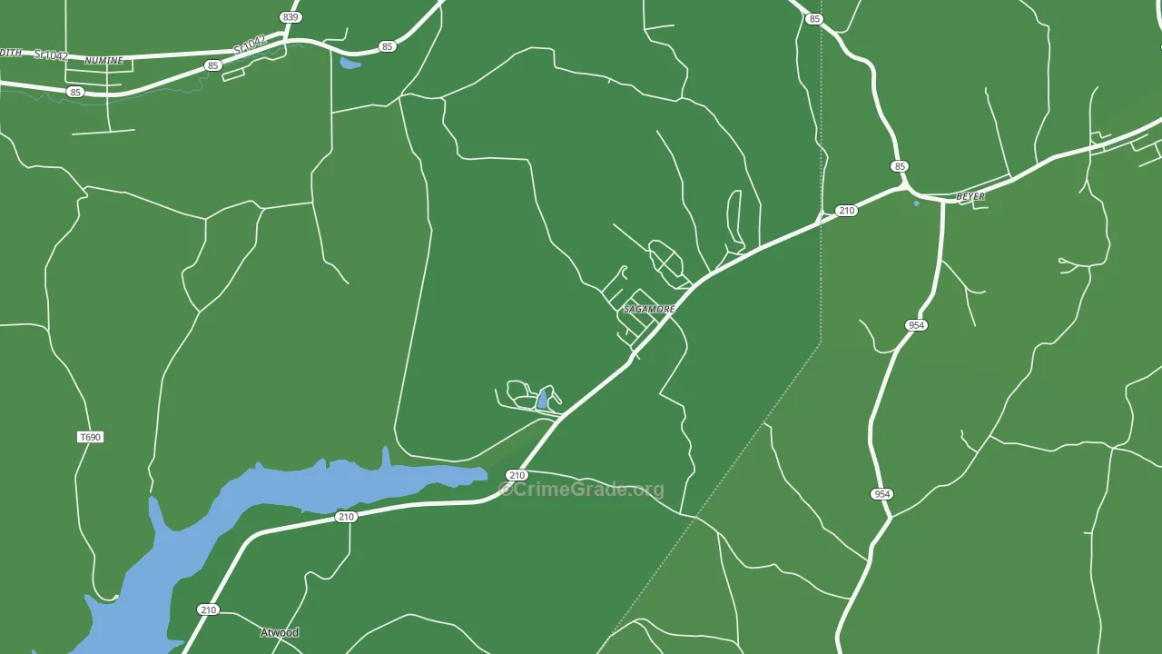 Sagamore, PA Map of Vehicle Theft Rates