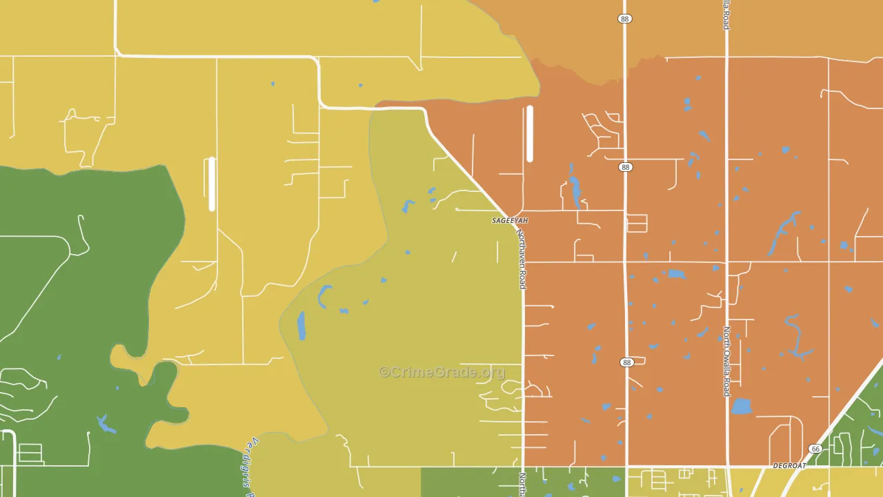Sageeyah, OK Map of Vehicle Theft Rates