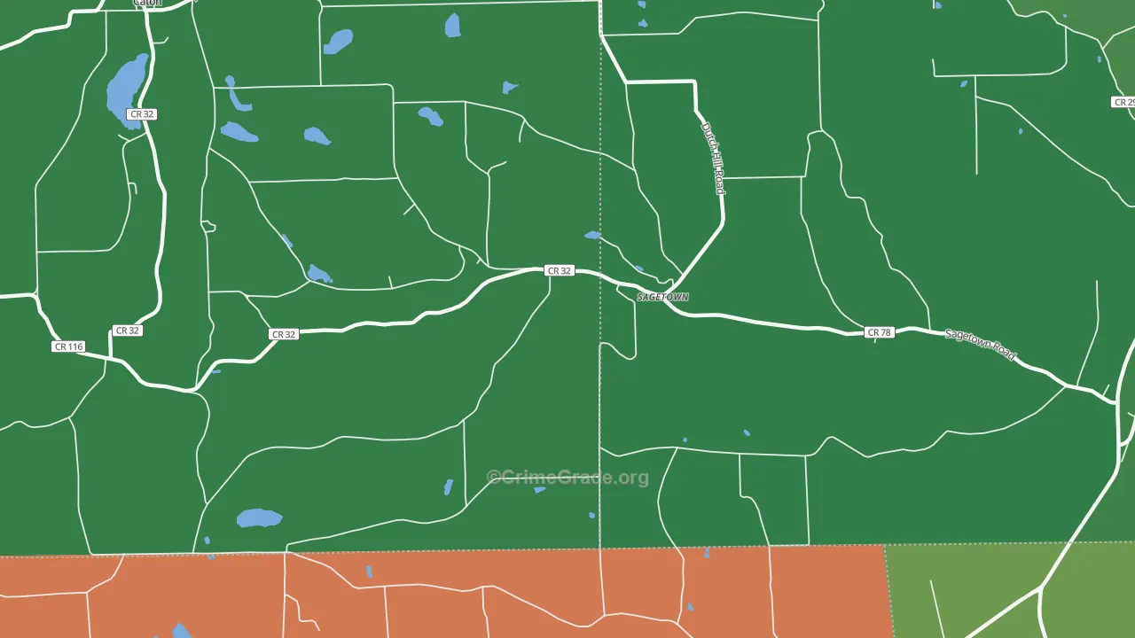Sagetown, NY Map of Vehicle Theft Rates